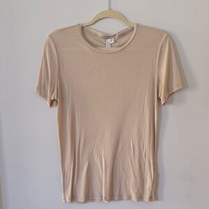 Sheer Beige Short Sleeve T-Shirt - & Other Stories